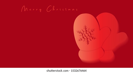 red merry Christmas and happy new year party event modern 3d motion postcard with copy space vector