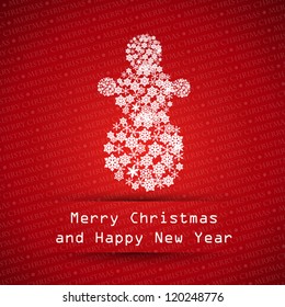 red merry christmas typographic text. christmas card.