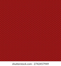Red mesh fabric texture athletic jerseys vector illustration seamless background. Breathable polyester material seamless pattern. Perfect sportswear textile for basketball, hockey, soccer uniform.