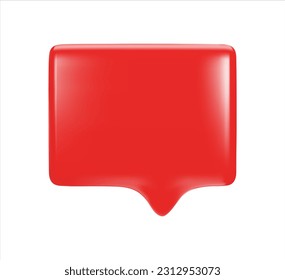 Red message icon. 3d vector