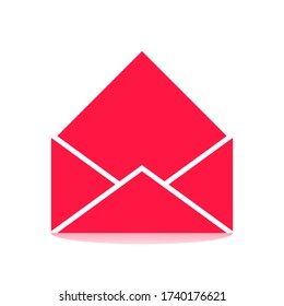 Diseño de icono de mensaje rojo con fondo blanco