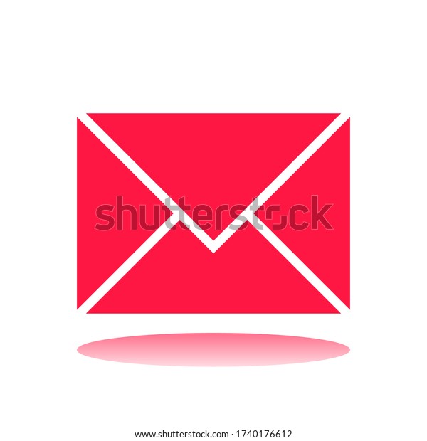 Red Message Icon Design White Background Stock Vector Royalty Free