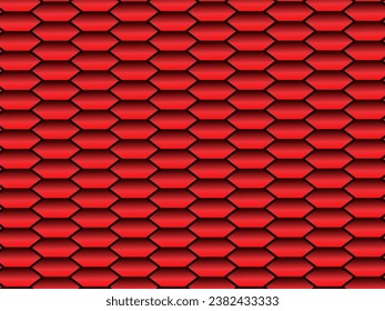 Red metal abstract background with retro concept. Unique red iron ornament.