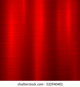 Fondo de tecnología abstracta de metal rojo con textura pulida, cepillado, cromado, plata, acero, aluminio para conceptos de diseño, web, impresiones, carteles, fondos de pantalla, interfaces. Ilustración vectorial.