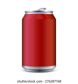 Red Metal Aluminum Beverage Drink Can 500ml. Ready For Your Design. Product Packing Vector EPS10  svg