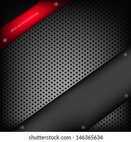 red metal background pattern texture grey metal steel message board for text and message design eps10