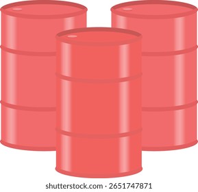 Barril de metal vermelho. Ilustração vetorial isolada no plano de fundo branco