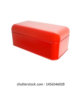 Red metal box on white background. Vector illustrator.