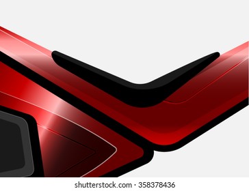 Red and Metal Business Background with waves, grid and reflections. Business background, red and silver, vector illustration. Illustration of abstract background with a metallic element. Vector.