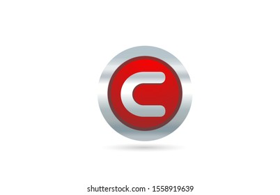 red metal C alphabet letter logo design icon for company or business. Suitable as a logotype