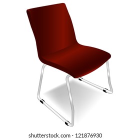 red metal chair vector