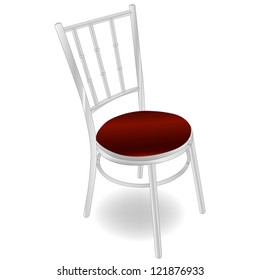 red metal chair vector
