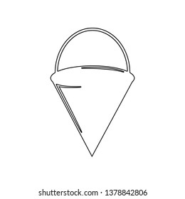 Red metal fire bucket icon. Element of Fireman for mobile concept and web apps icon. Outline, thin line icon for website design and development, app development