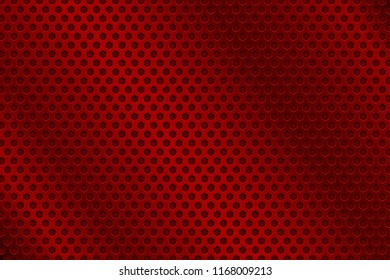 Red metal perforated background. Vector 3d illustration