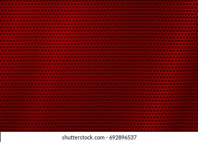 Red metal perforated background. Vector 3d illustration