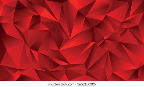 Patrón abstracto de polígono de metal rojo