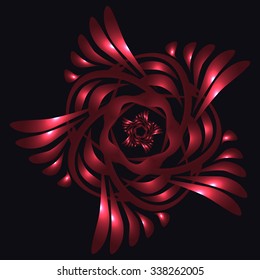 Red metal rose