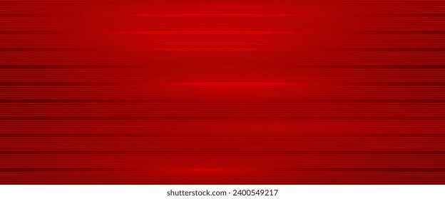 Red metal sheet geometric backdrop. Brushed stainless steel pattern. Horizontal lines and strips. Iron stripe. Shiny striped 3D metal abstract background. 3D modern luxury design. Premium Vector EPS10