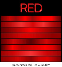 Red metal sheet texture background set. realistic red, gradient mesh. High resolution.