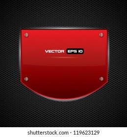 Escudo o tablero de metal rojo - vector