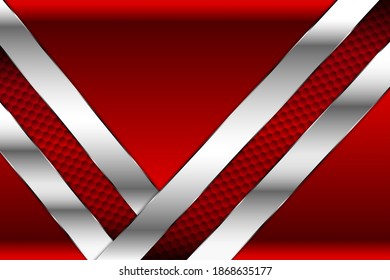 Fondo de tecnología de metal rojo con patrón hexágono.Ilustración vectorial.Eps10