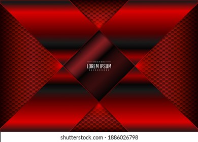  Fondo de tecnología de metal rojo con patrón hexágono.Ilustración vectorial.Eps10 