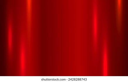 Red metal technology horizontal background with polished, brushed texture, chrome, silver, steel, aluminum. Metal steel gradient template for wallpapers, web, prints, posters, interfaces. Vector EPS10