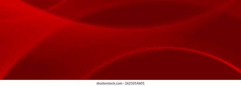 Red metal technology horizontal background with polished, brushed texture. Elegant Red silk satin vector background. Red luxury silk cloth or satin texture