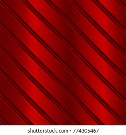 Red metal texture with diagonal planks. Vector 3d illustration