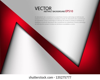 red metal vector background overlap dimension 3d graphic message board for text and message design frame line shadow for modern web design eps10