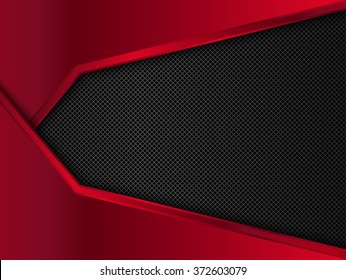 Red metallic background. Vector illustration