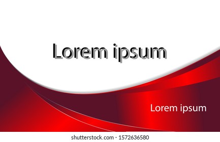 red metallic curve with white  background