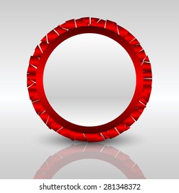 Red metallic frame for creative festive luxury designs. Editable vector with several layers. Eps 10