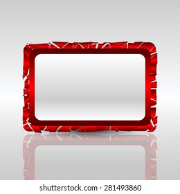 Red metallic frame for creative festive luxury designs. Editable vector with several layers. Eps 10