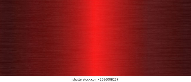 Red metallic gradient. Metallic polished glossy abstract background. The texture of the smooth foil, metal surface. Vector
