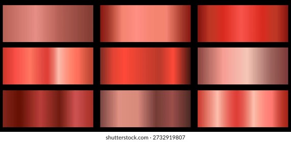 Red metallic gradient for text design and bulletin boards, infographics. Metallic red gradient. red palette.