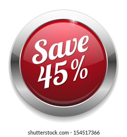 Red metallic save forty-five percent button