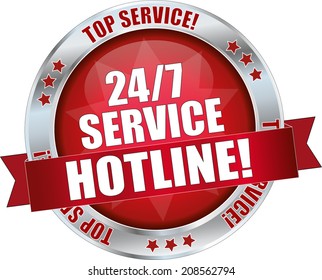 red metallic service button 