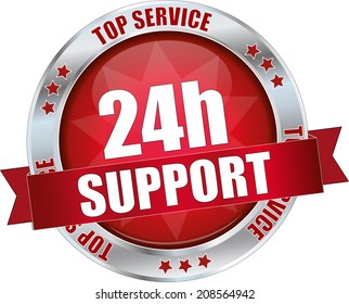 red metallic service button