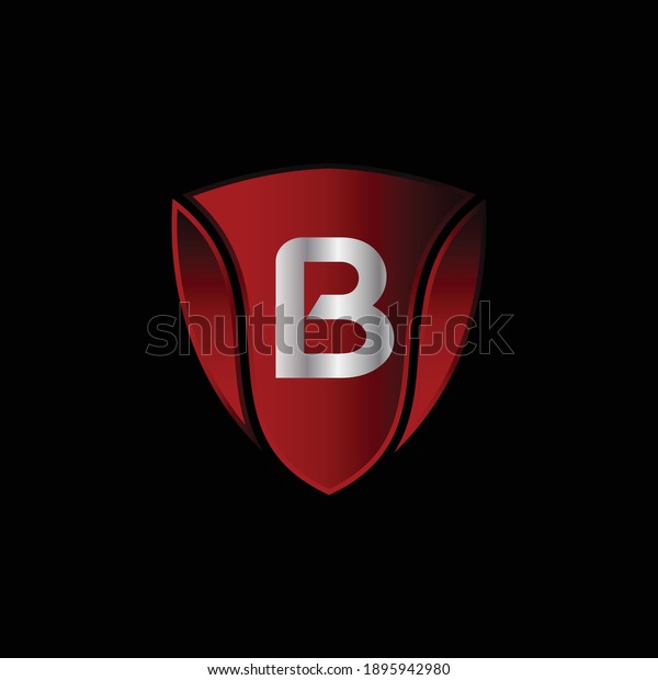 Red Metallic Shield Logo Design for Letter B.\
Realistic Red Metallic Letter B Logo Design. Logo Design for cars,\
safety companies, and\
others.