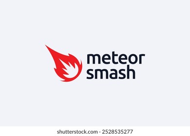 Vetor de design de logotipo de quebra de meteoro vermelho