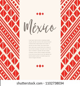 Red Mexican Embroidery Style Composition – Copy Space