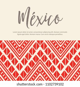 Red Mexican Embroidery Style Composition – Copy Space