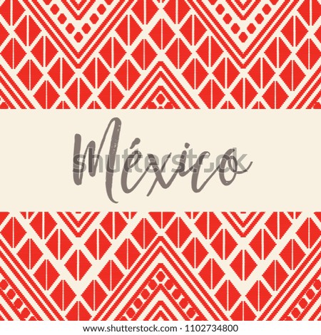 Red Mexican Embroidery Style Composition – Copy Space