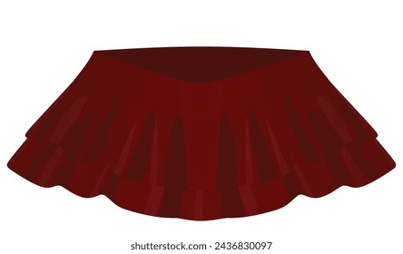 Red micro  skirt. vector illustration