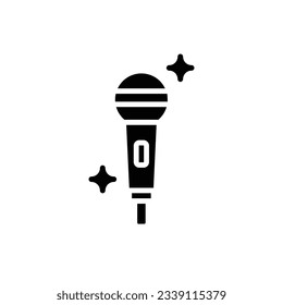 Red Microphone Filled Icon Vector Illustration