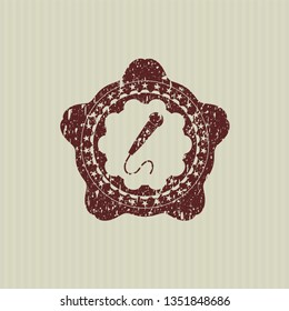 Red microphone icon with rubber seal texture
