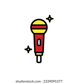Red Microphone Icon Vector Illustration