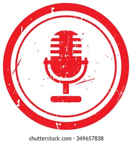 Red Microphone rubber stamp