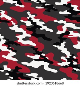 red military camouflage vector seamless pattern